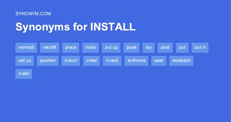 installation antonyms|install synonyms and antonyms.